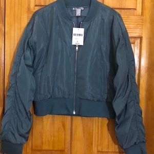 Forever 21 Teal Blue Bomber Jacket